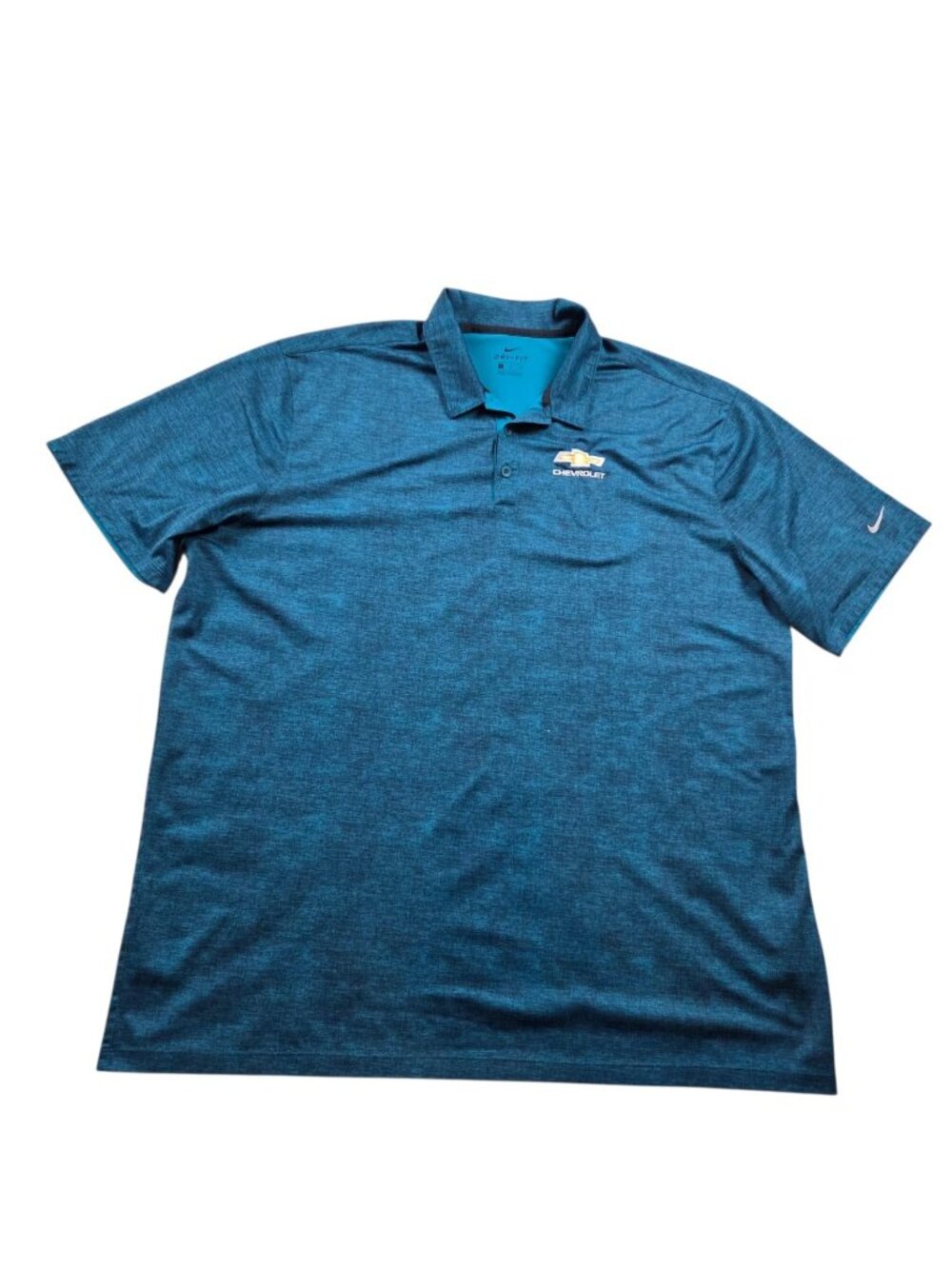 Chevrolet Nike Polo Shirt Mens 2XL Green Embroidered Short Sleeve Golf